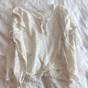 Billabong lace fringe beach cover up top S/M